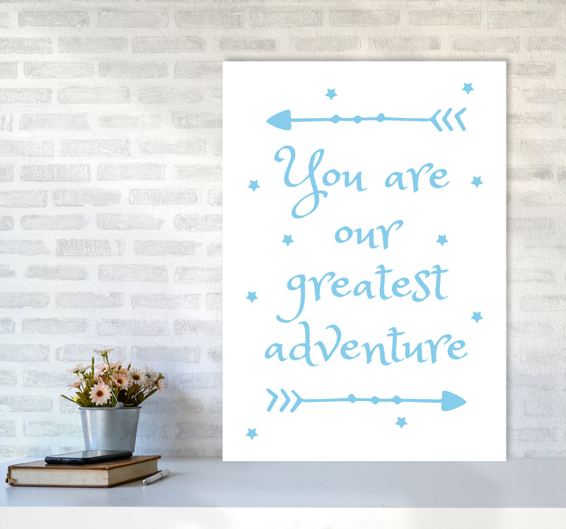 You Are Our Greatest Adventure Blue Modern Print A1 Black Frame