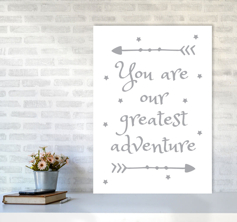 You Are Our Greatest Adventure Grey Modern Print A1 Black Frame