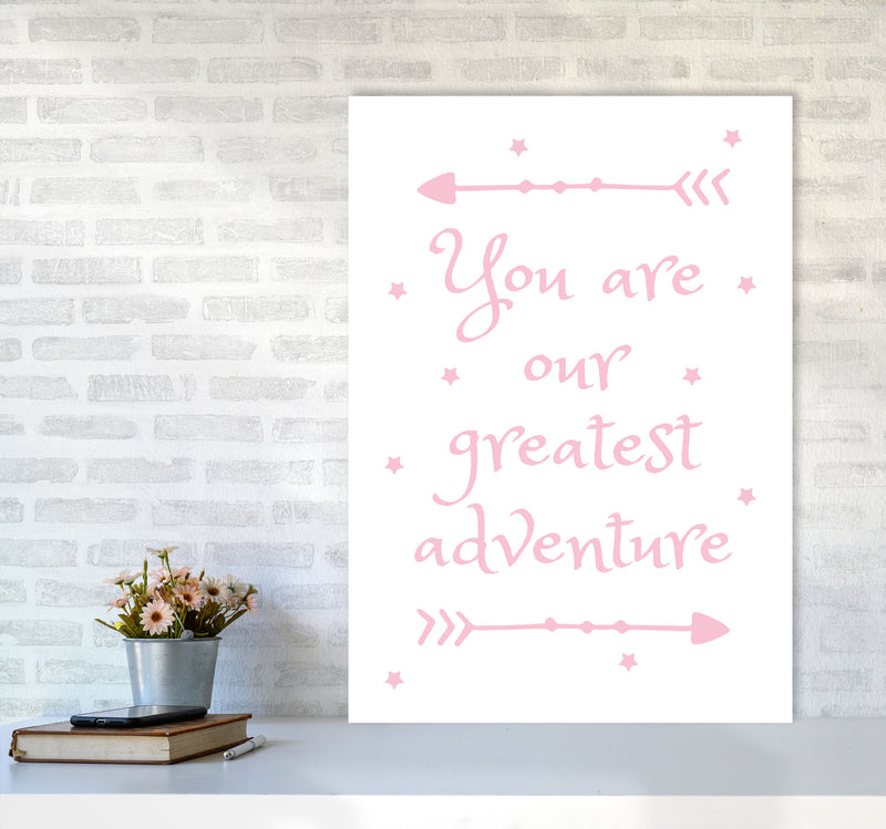 You Are Our Greatest Adventure Pink Modern Print A1 Black Frame