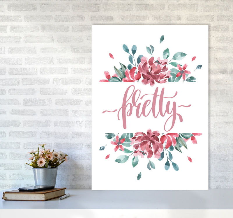 Pretty Pink Floral Framed Typography Wall Art Print A1 Black Frame