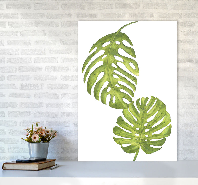 Monstera Leaf Modern Print, Framed Botanical & Nature Art Print A1 Black Frame