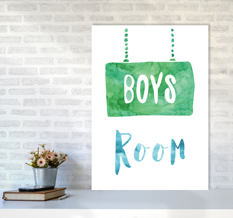 Boys Room Watercolour Framed Nursey Wall Art Print A1 Black Frame