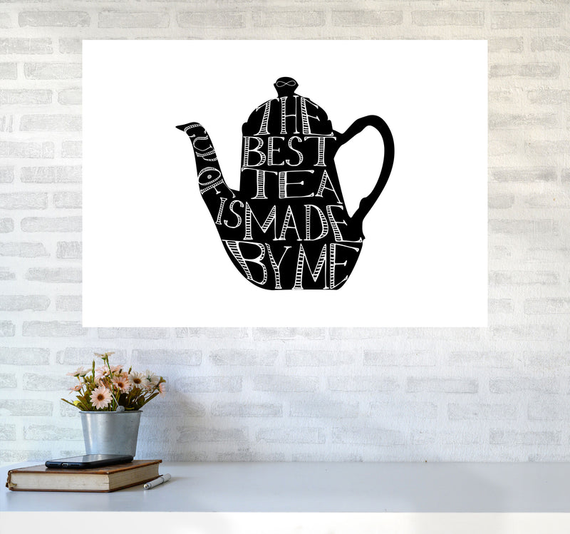 The Best Tea Modern Print, Framed Kitchen Wall Art A1 Black Frame