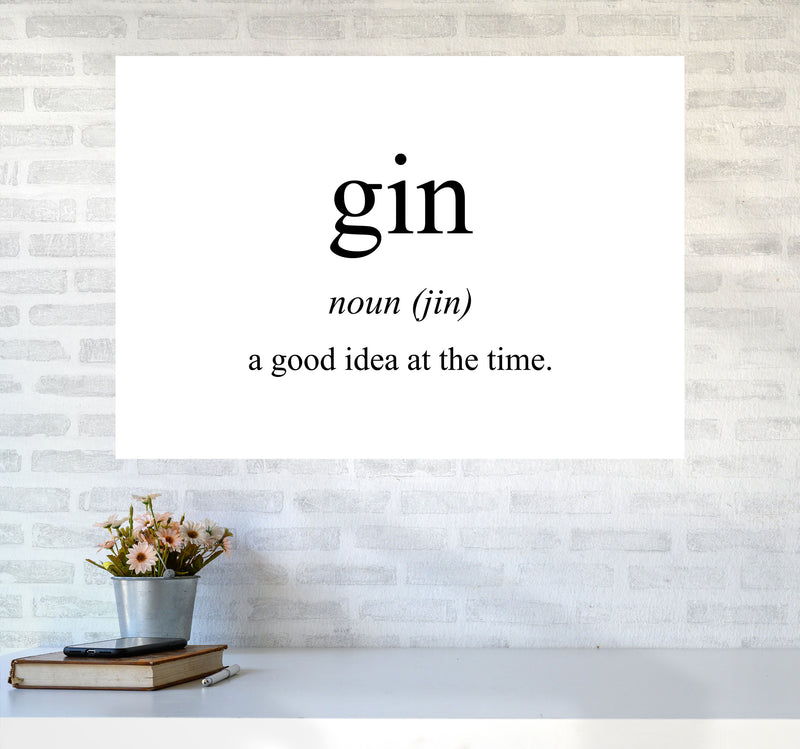 The Meaning Of Gin Modern Print, Framed Kitchen Wall Art A1 Black Frame
