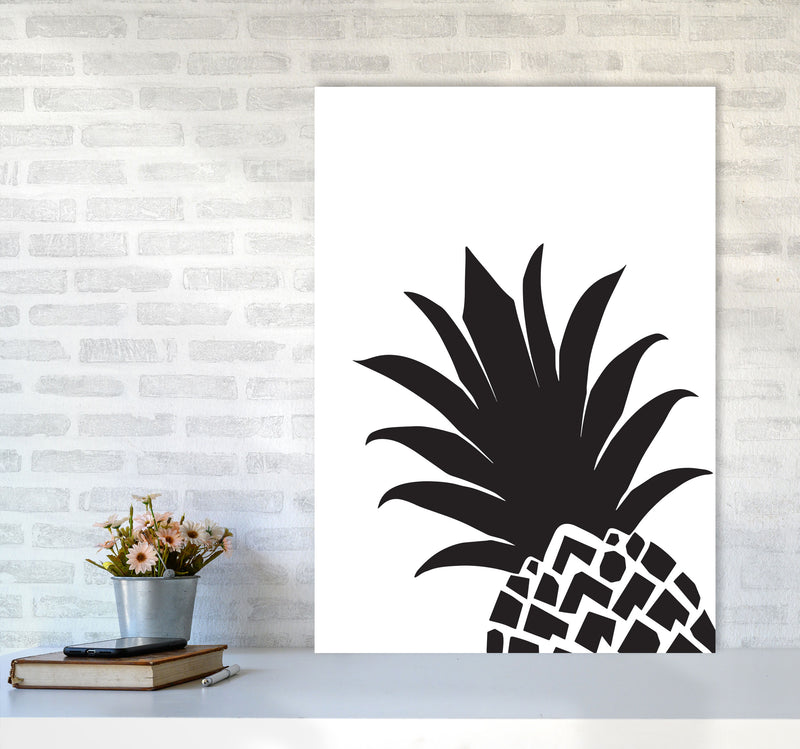 Black Pineapple 1 Modern Print, Framed Kitchen Wall Art A1 Black Frame