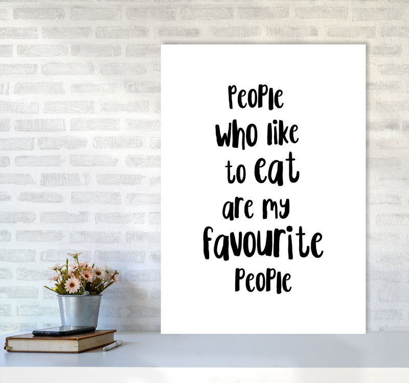 People Who Like To Eat Framed Typography Wall Art Print A1 Black Frame