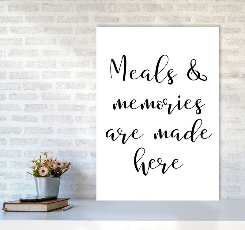 Meals And Memories Modern Print, Framed Kitchen Wall Art A1 Black Frame