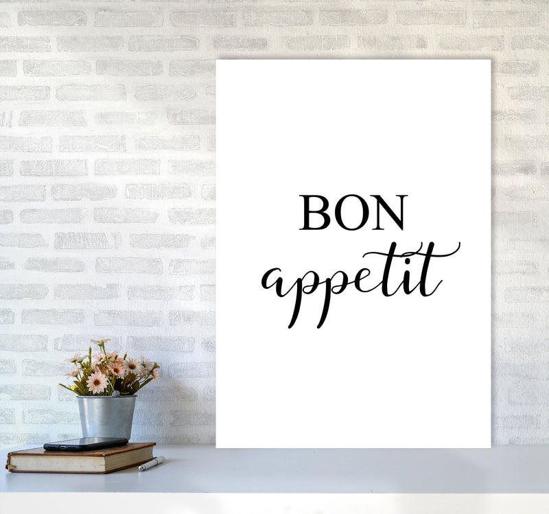 Bon Appetit Framed Typography Wall Art Print A1 Black Frame