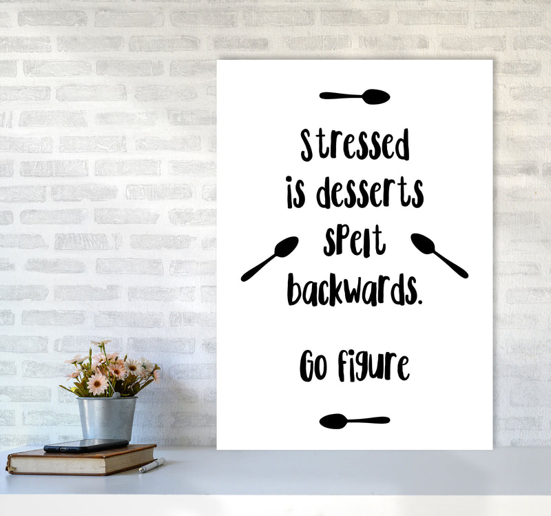 Stressed Is Desserts Spelled Backwards Modern Print, Framed Kitchen Wall Art A1 Black Frame