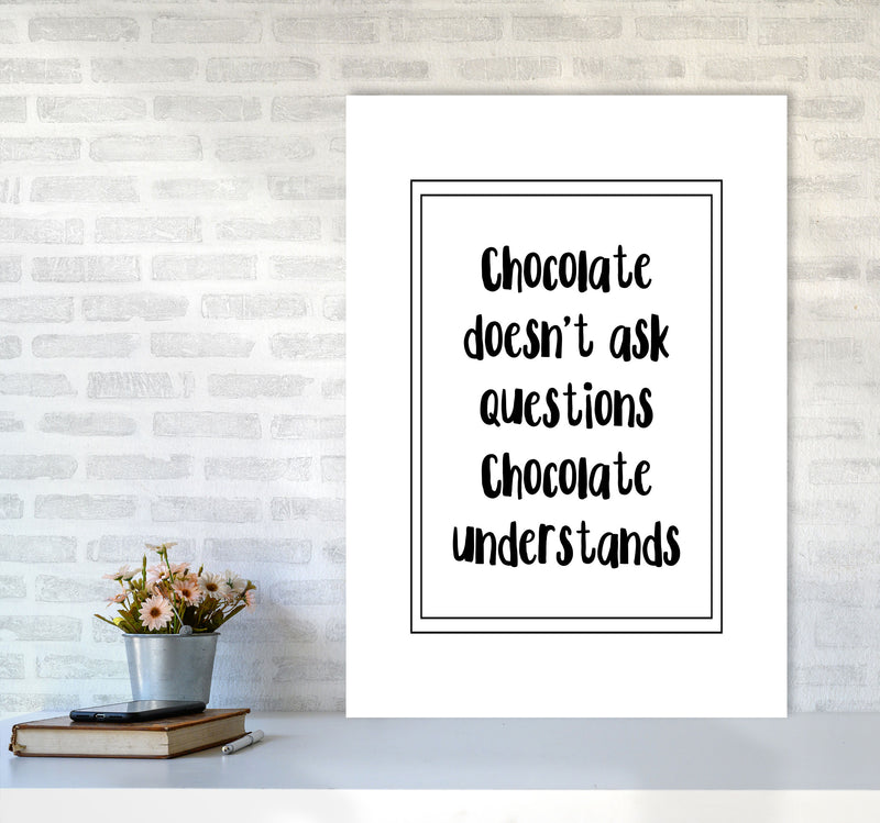Chocolate Understands Framed Typography Wall Art Print A1 Black Frame