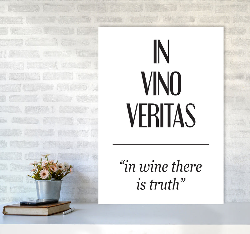 In Vino Veritas Framed Typography Wall Art Print A1 Black Frame