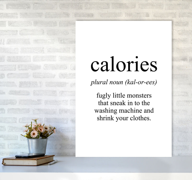 Calories Framed Typography Wall Art Print A1 Black Frame