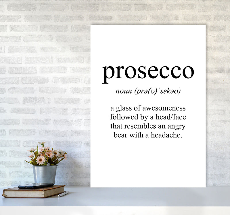 Prosecco Framed Typography Wall Art Print A1 Black Frame
