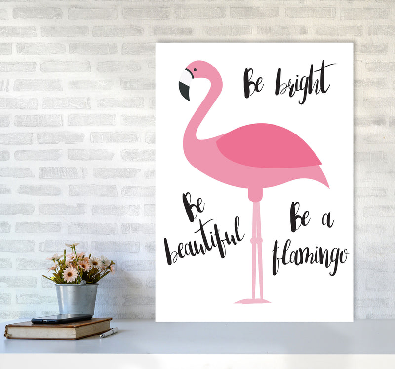Be A Flamingo Modern Print Animal Art Print A1 Black Frame