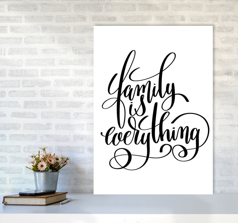 Family Is Everything Framed Typography Wall Art Print A1 Black Frame