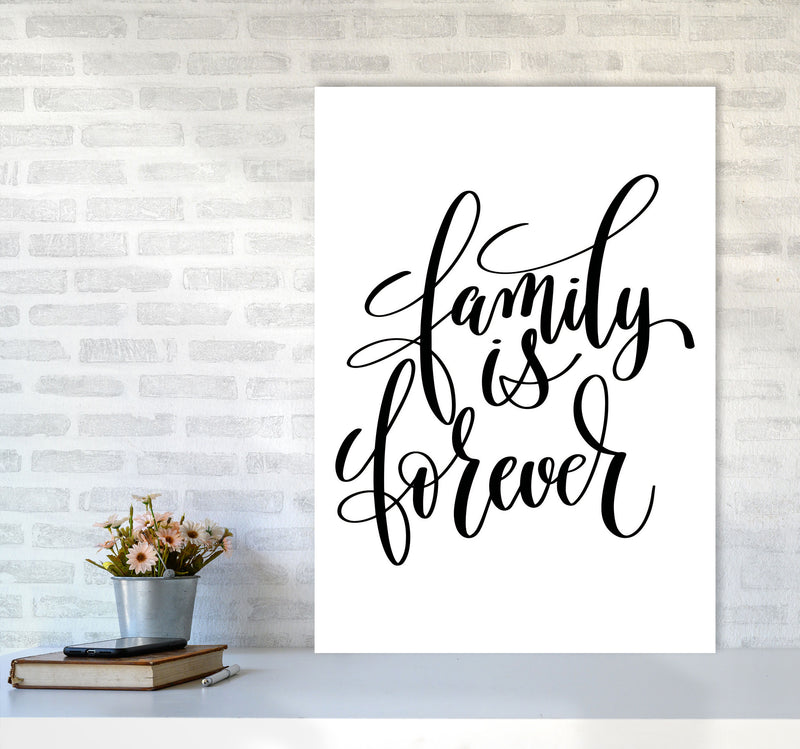 Family Is Forever Framed Typography Wall Art Print A1 Black Frame