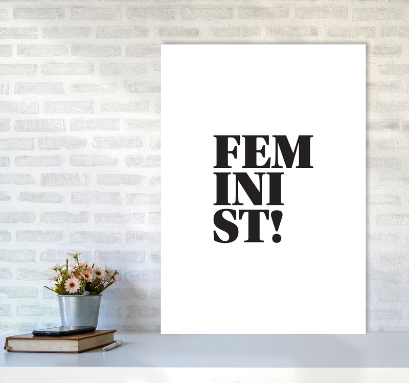Feminist! Framed Typography Wall Art Print A1 Black Frame