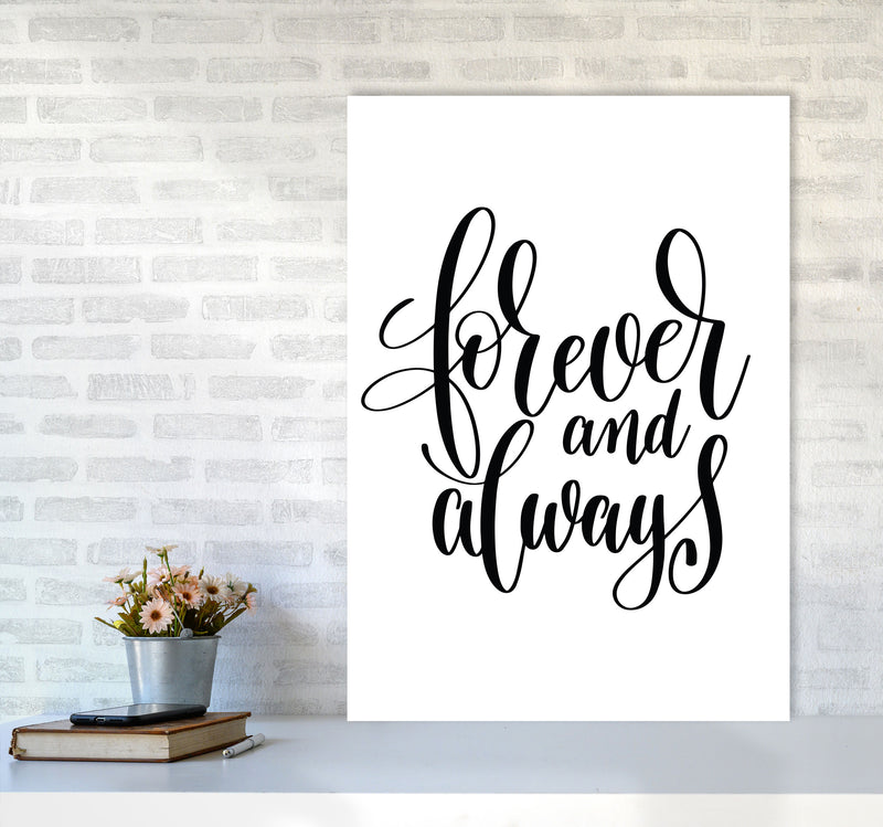Forever And Always Framed Typography Wall Art Print A1 Black Frame
