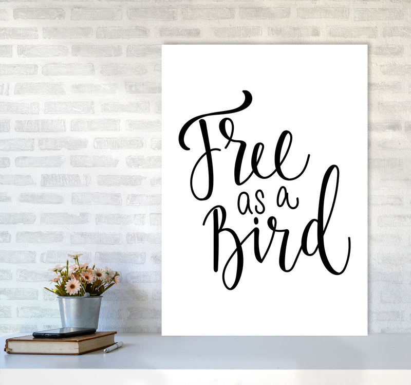 Free As A Bird Framed Typography Wall Art Print A1 Black Frame