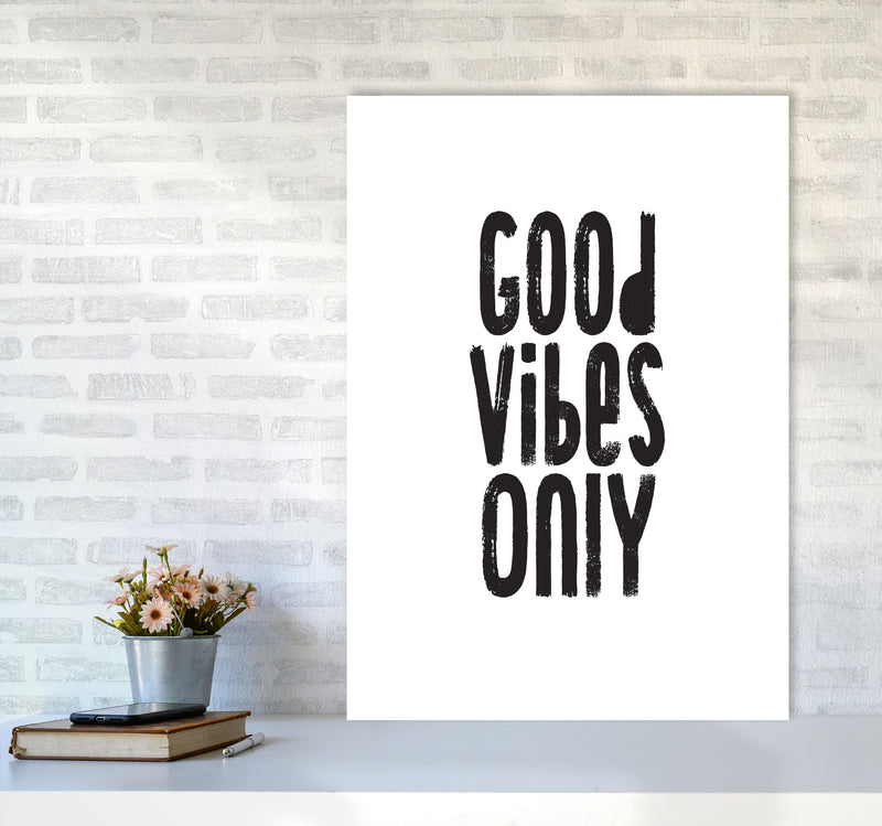 Good Vibes Only Framed Typography Wall Art Print A1 Black Frame