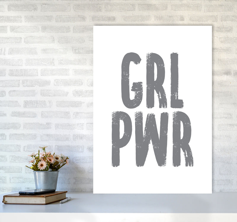 Girl Power Grey Framed Typography Wall Art Print A1 Black Frame