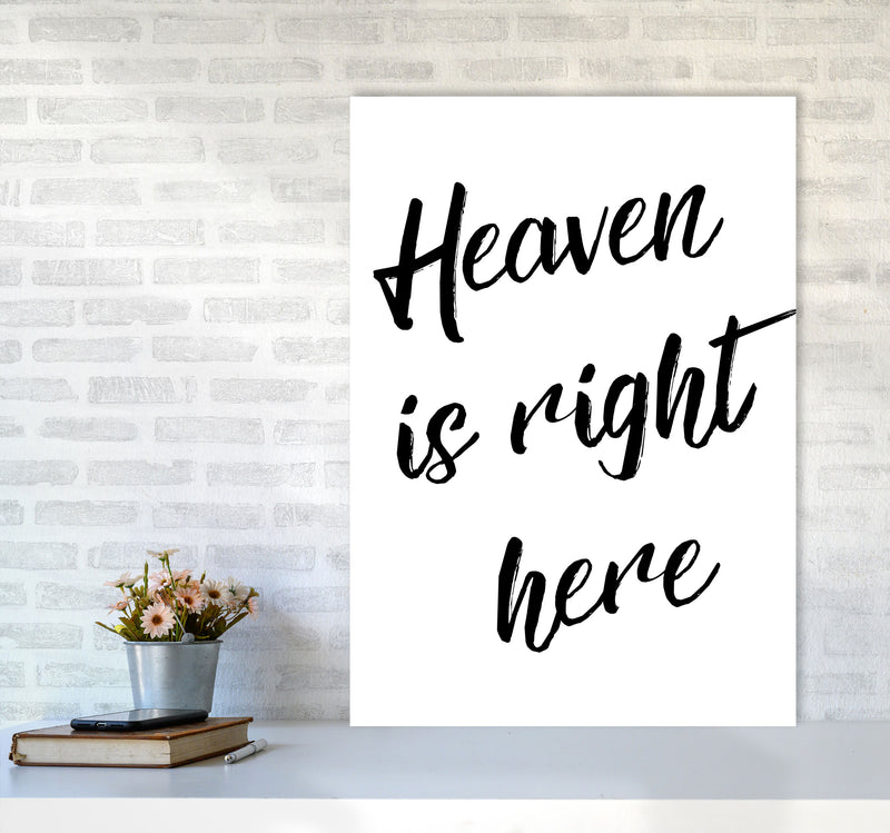 Heaven Is Right Here Framed Typography Wall Art Print A1 Black Frame