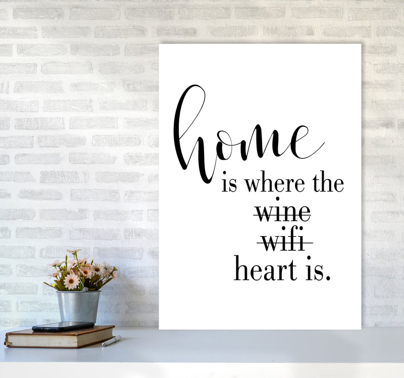 Home Is Where The Heart Is Framed Typography Wall Art Print A1 Black Frame
