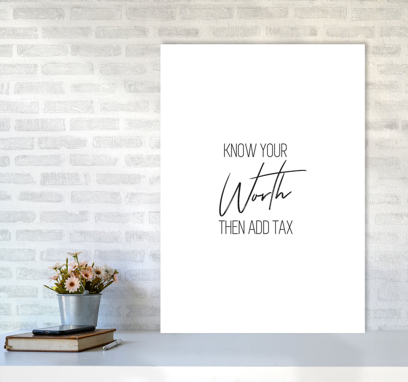 Know Your Worth Framed Typography Wall Art Print A1 Black Frame