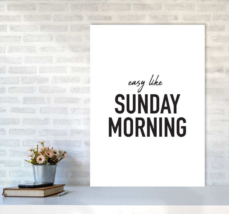 Easy Like Sunday Morning Framed Typography Wall Art Print A1 Black Frame