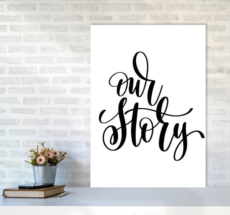 Our Story Framed Typography Wall Art Print A1 Black Frame