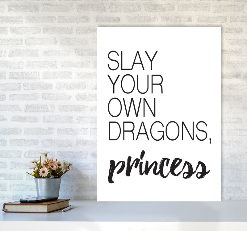 Slay Your Own Dragons Framed Typography Wall Art Print A1 Black Frame