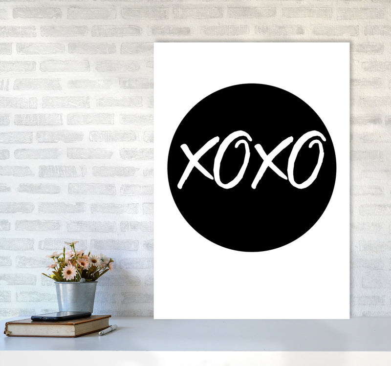 XOXO Black Circle Modern Print A1 Black Frame