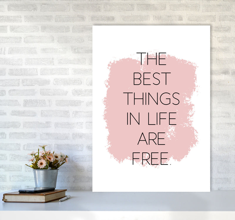 The Best Things In Life Are Free Modern Print A1 Black Frame