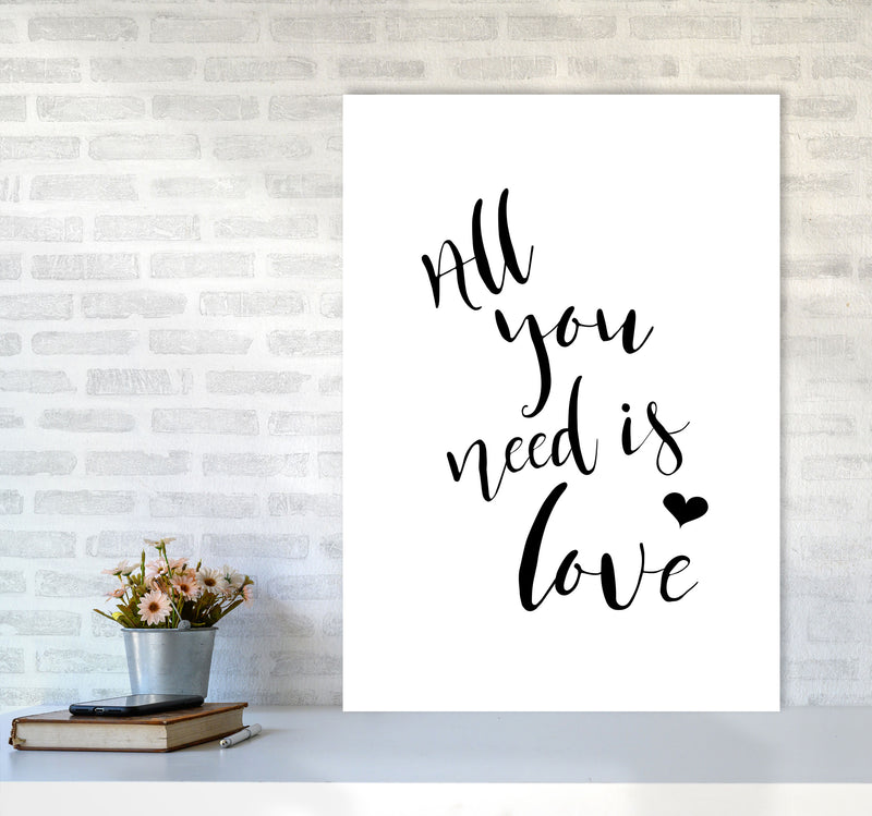 All You Need Is Love Framed Typography Wall Art Print A1 Black Frame