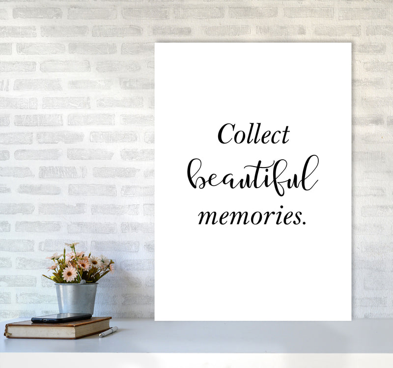 Collect Beautiful Memories Framed Typography Wall Art Print A1 Black Frame