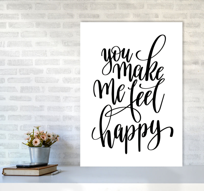 You Make Me Feel Happy Modern Print A1 Black Frame