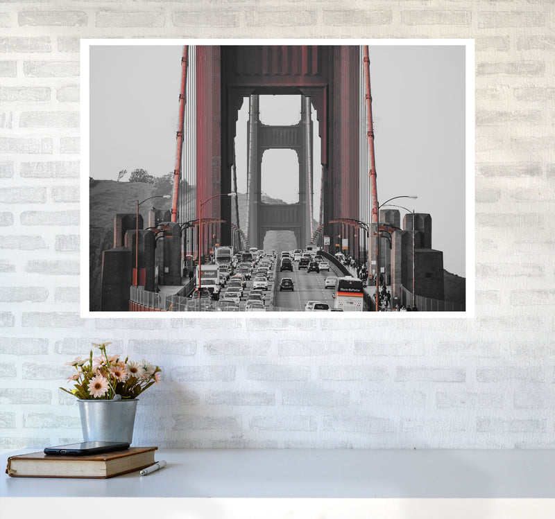 Golden Gate Bridge Modern Print A1 Black Frame
