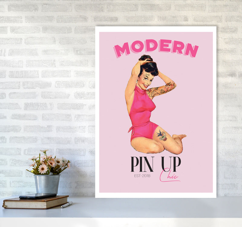 Modern Pin Up Girl Modern Print A1 Black Frame