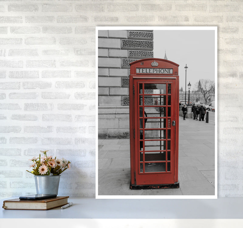 London Red Phonebox Modern Print A1 Black Frame