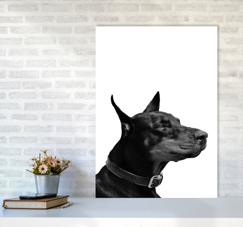 Black And White Dog Modern Print Animal Art Print A1 Black Frame