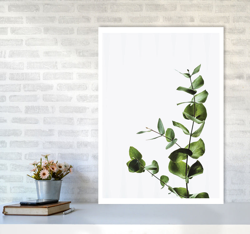 Elegant Green Plant Modern Print, Framed Botanical & Nature Art Print A1 Black Frame