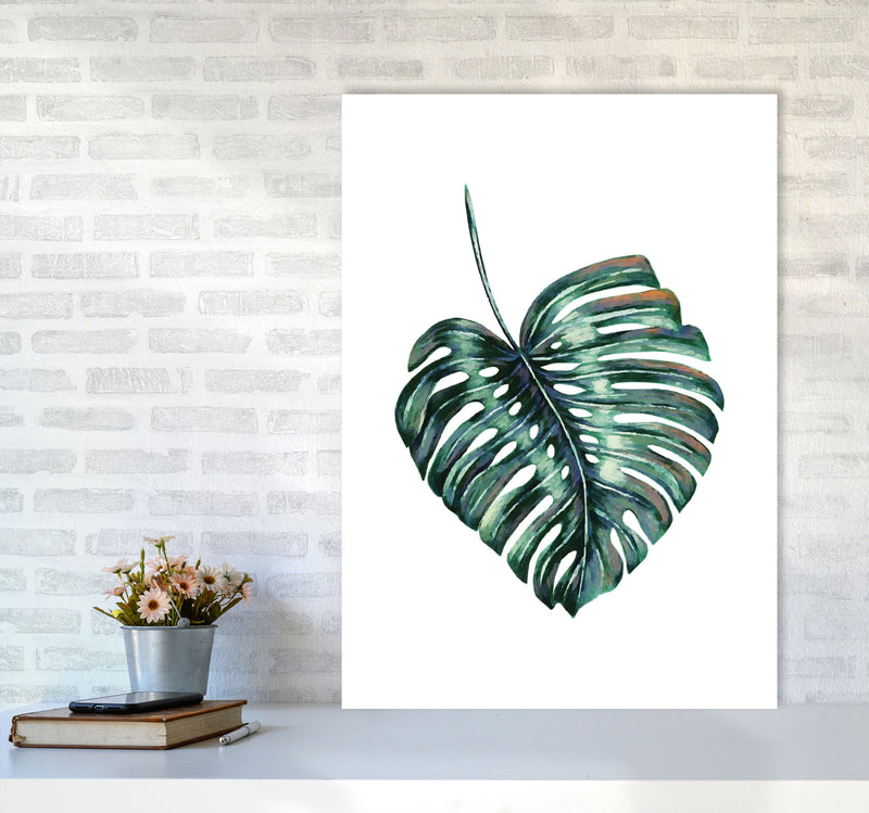 Monstera Leaf Full Modern Print, Framed Botanical & Nature Art Print A1 Black Frame