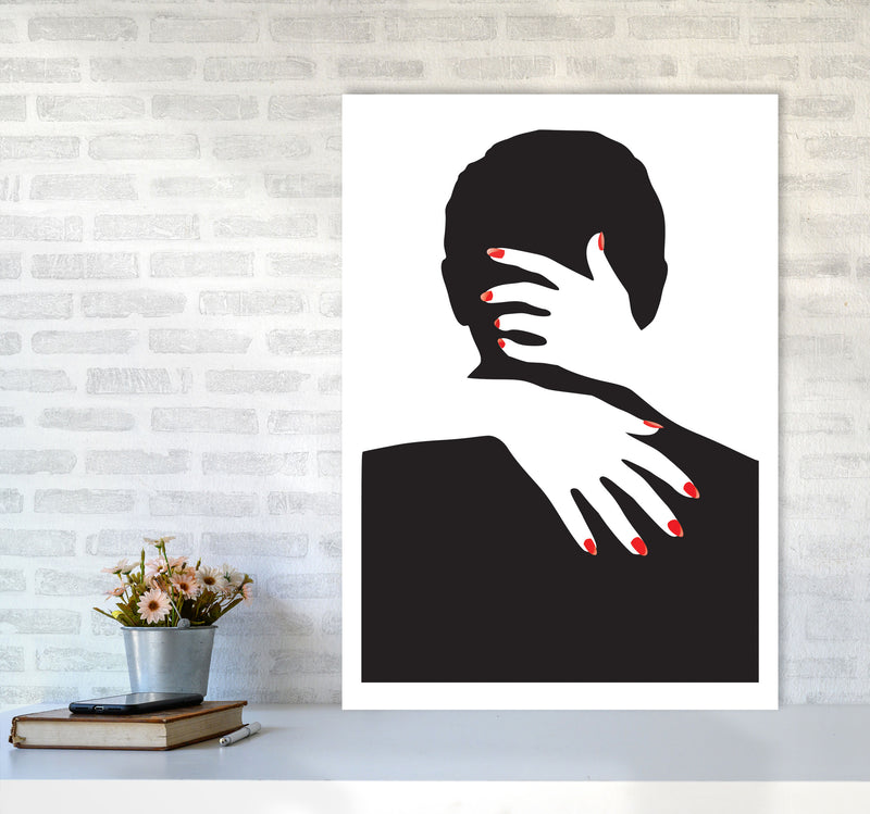 Abstract Man And Hands Modern Print A1 Black Frame