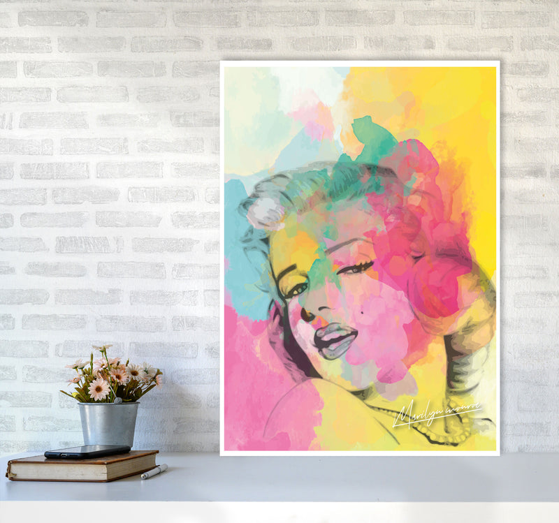Marilyn Monroe In Colour Modern Print A1 Black Frame