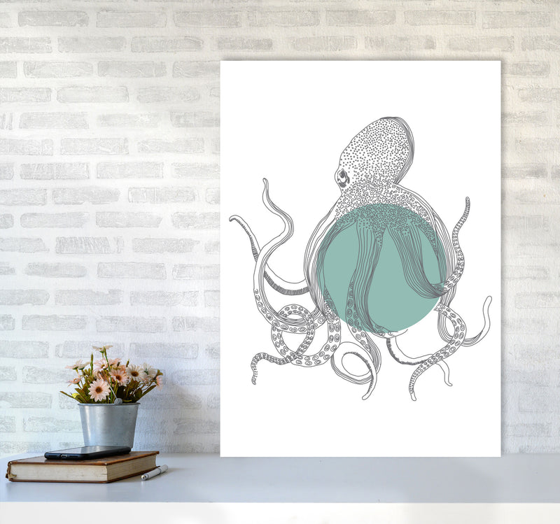 Marine Animals Octopus Modern Print Animal Art Print A1 Black Frame