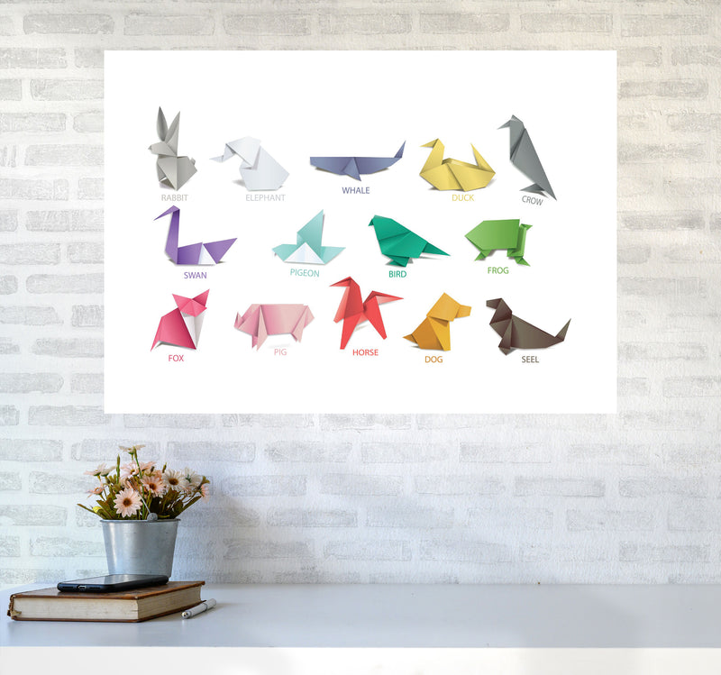 Origami Animals Modern Print A1 Black Frame