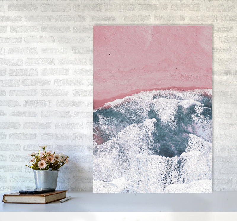 Pink Sand Modern Print, Framed Botanical & Nature Art Print A1 Black Frame