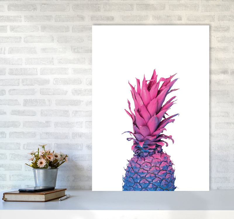 Purple And Blue Pineapple Modern Print A1 Black Frame