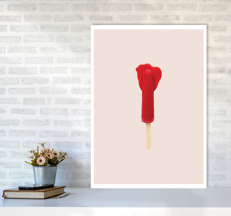 Red Icepop Modern Print A1 Black Frame