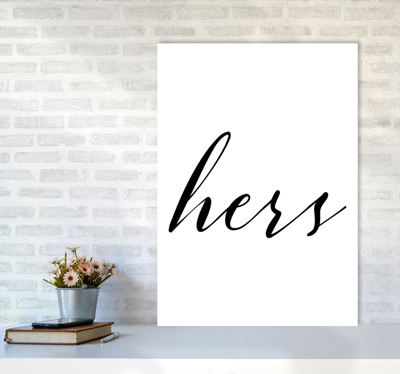 Hers Framed Typography Wall Art Print A1 Black Frame